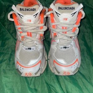balenciaga runner 93 womens sneakers white//orange size 6 no box